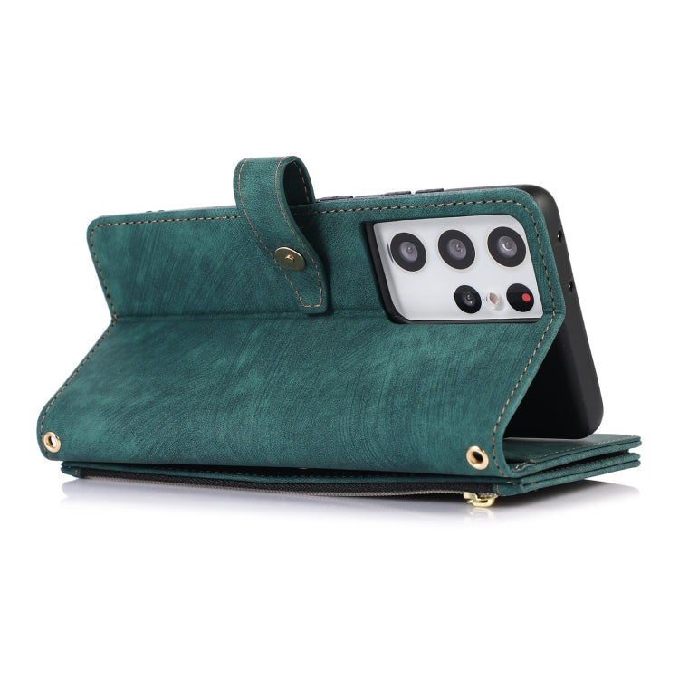 For Samsung Galaxy S21 Ultra 5G Dream 9-Card Wallet Zipper Bag Leather Phone Case