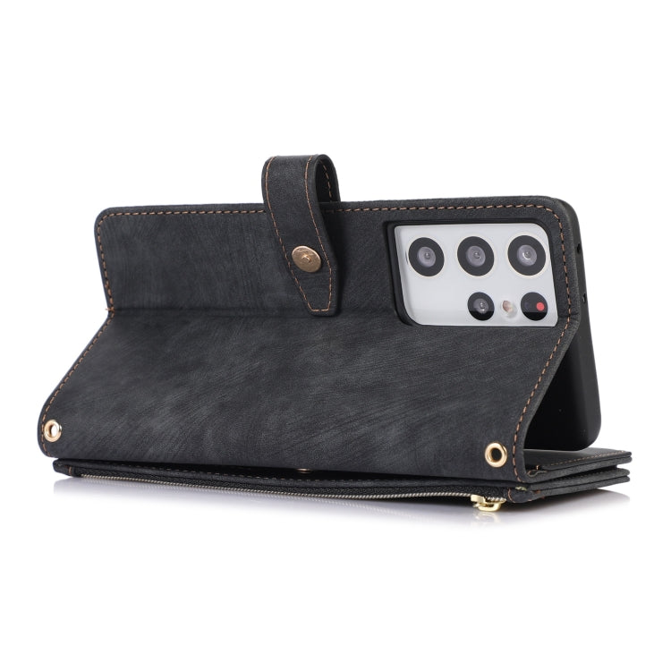 For Samsung Galaxy S21 Ultra 5G Dream 9-Card Wallet Zipper Bag Leather Phone Case