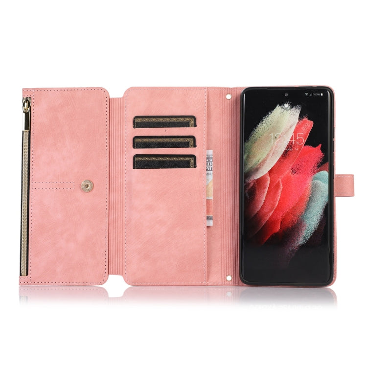 For Samsung Galaxy S21 Ultra 5G Dream 9-Card Wallet Zipper Bag Leather Phone Case