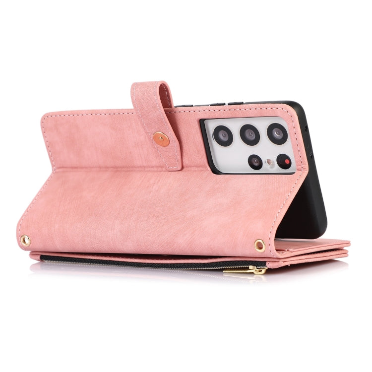 For Samsung Galaxy S21 Ultra 5G Dream 9-Card Wallet Zipper Bag Leather Phone Case