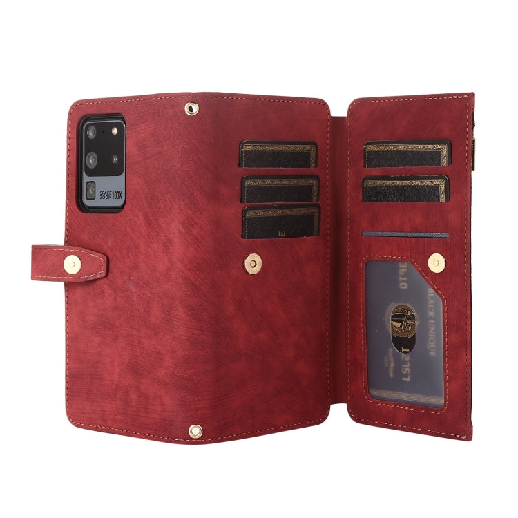For Samsung Galaxy S20 Dream 9-Card Wallet Zipper Bag Leather Phone Case