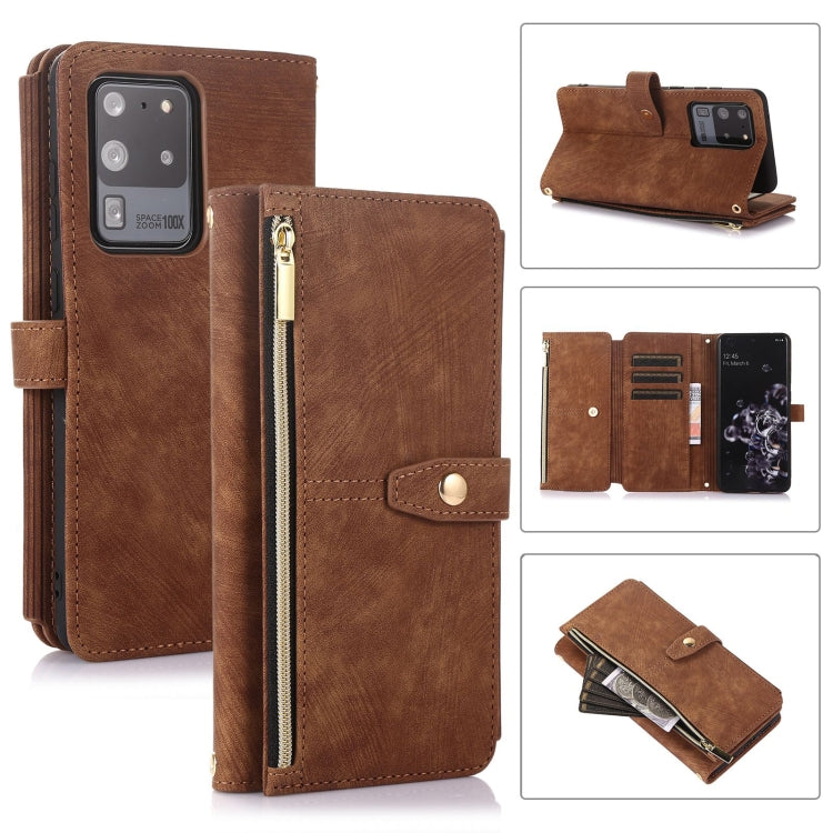 For Samsung Galaxy S20 Dream 9-Card Wallet Zipper Bag Leather Phone Case