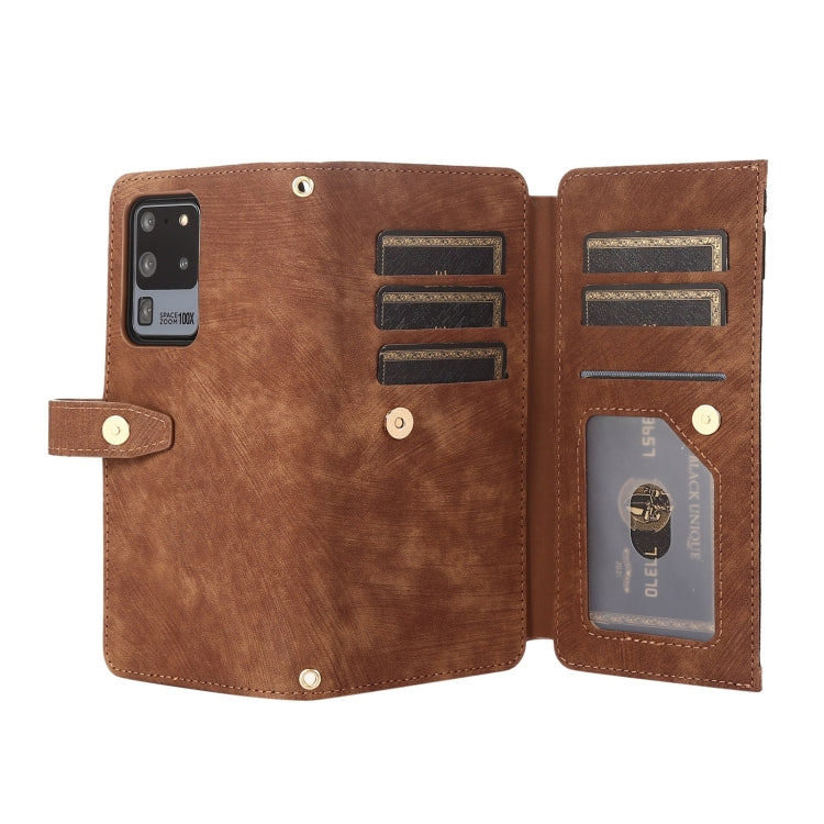 For Samsung Galaxy S20 Dream 9-Card Wallet Zipper Bag Leather Phone Case