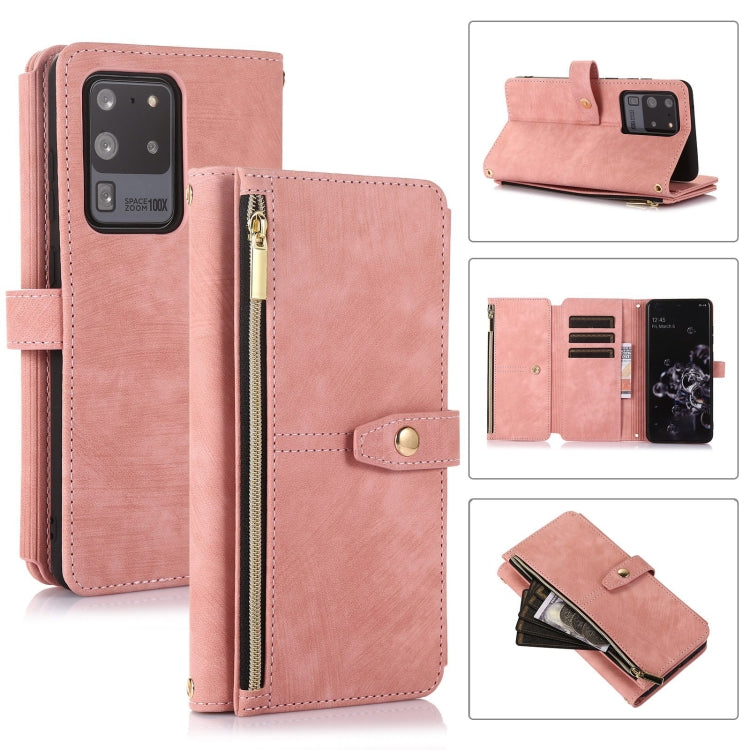 For Samsung Galaxy S20 Dream 9-Card Wallet Zipper Bag Leather Phone Case