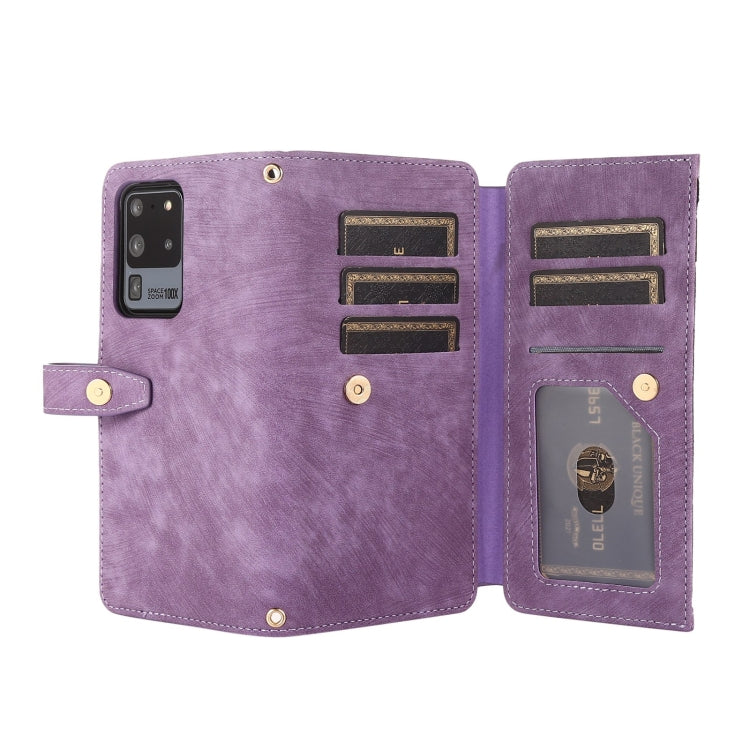 For Samsung Galaxy S20 Dream 9-Card Wallet Zipper Bag Leather Phone Case