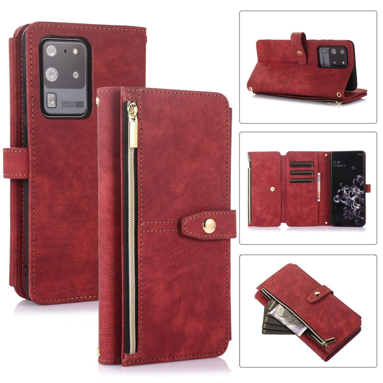 For Samsung Galaxy S20 Ultra Dream 9-Card Wallet Zipper Bag Leather Phone Case