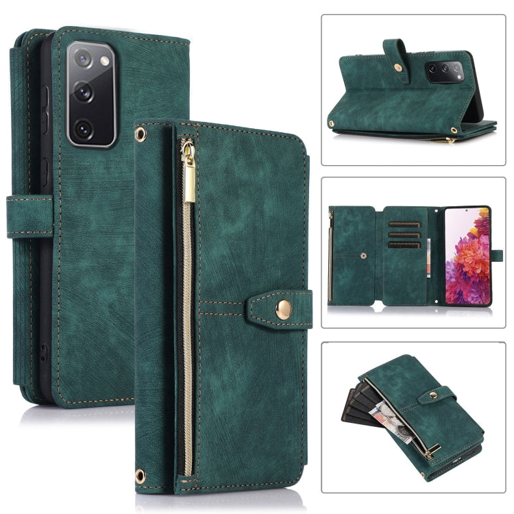 For Samsung Galaxy S20 FE Dream 9-Card Wallet Zipper Bag Leather Phone Case