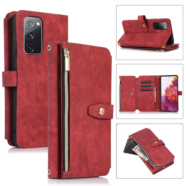 For Samsung Galaxy S20 FE Dream 9-Card Wallet Zipper Bag Leather Phone Case