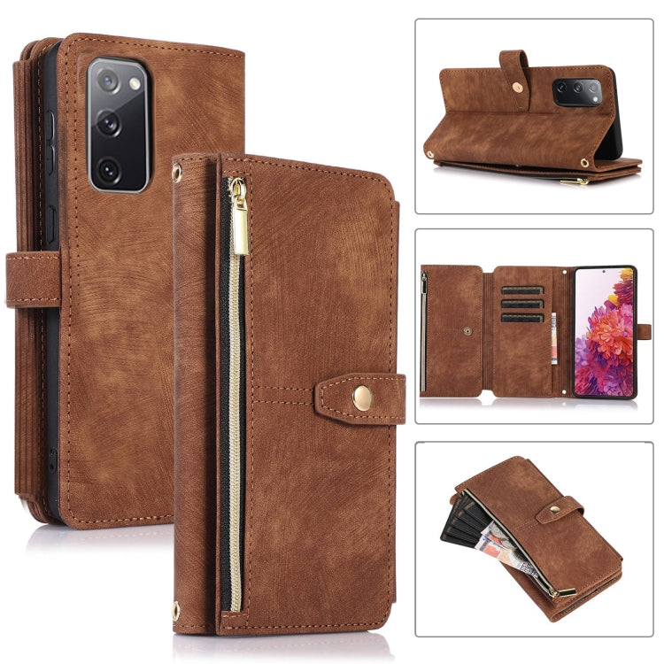 For Samsung Galaxy S20 FE Dream 9-Card Wallet Zipper Bag Leather Phone Case