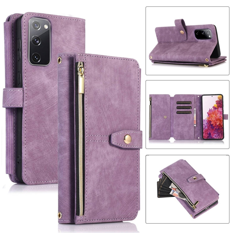 For Samsung Galaxy S20 FE Dream 9-Card Wallet Zipper Bag Leather Phone Case