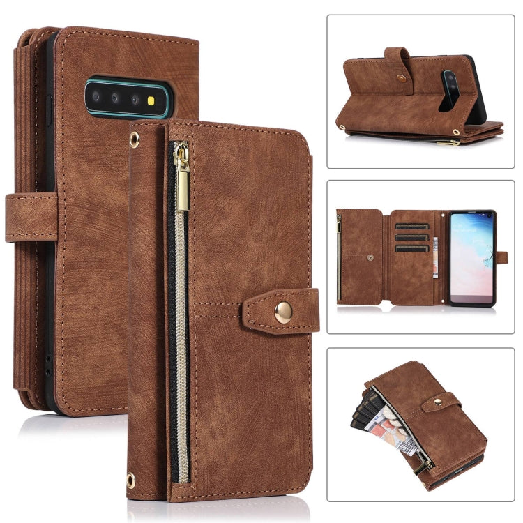 For Samsung Galaxy S10+ Dream 9-Card Wallet Zipper Bag Leather Phone Case