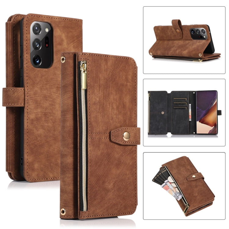 For Samsung Galaxy Note20 Dream 9-Card Wallet Zipper Bag Leather Phone Case