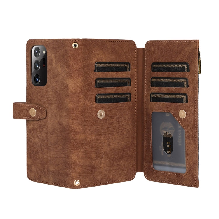 For Samsung Galaxy Note20 Dream 9-Card Wallet Zipper Bag Leather Phone Case
