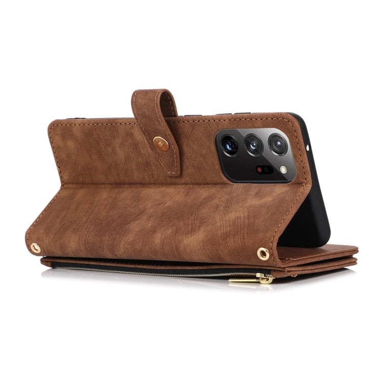 For Samsung Galaxy Note20 Dream 9-Card Wallet Zipper Bag Leather Phone Case