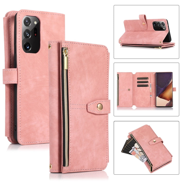 For Samsung Galaxy Note20 Dream 9-Card Wallet Zipper Bag Leather Phone Case