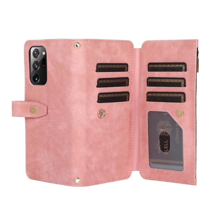 For Samsung Galaxy Note20 Dream 9-Card Wallet Zipper Bag Leather Phone Case