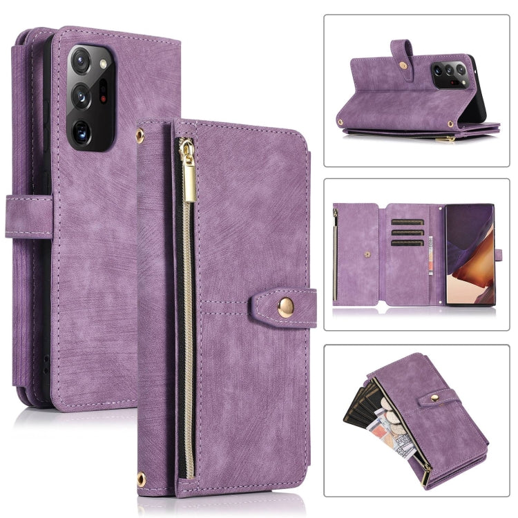 For Samsung Galaxy Note20 Dream 9-Card Wallet Zipper Bag Leather Phone Case