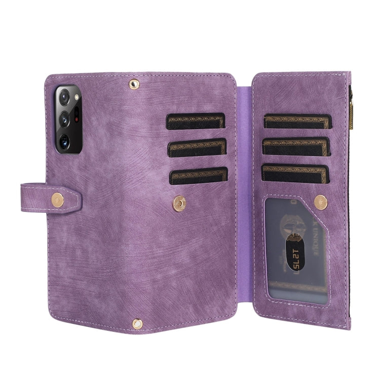 For Samsung Galaxy Note20 Dream 9-Card Wallet Zipper Bag Leather Phone Case