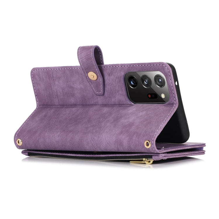 For Samsung Galaxy Note20 Dream 9-Card Wallet Zipper Bag Leather Phone Case