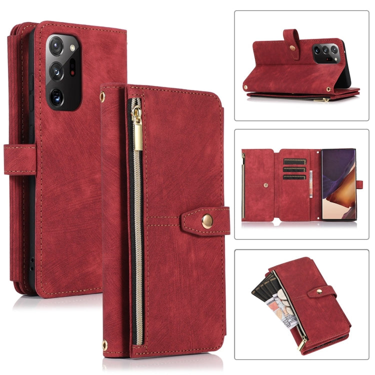 For Samsung Galaxy Note20 Ultra Dream 9-Card Wallet Zipper Bag Leather Phone Case