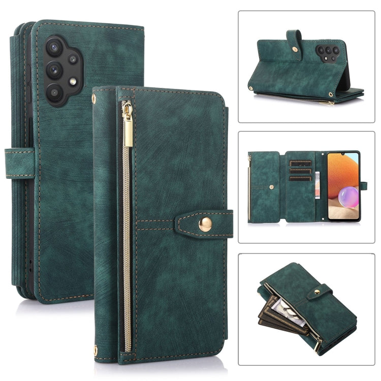 For Samsung Galaxy A32 5G Dream 9-Card Wallet Zipper Bag Leather Phone Case