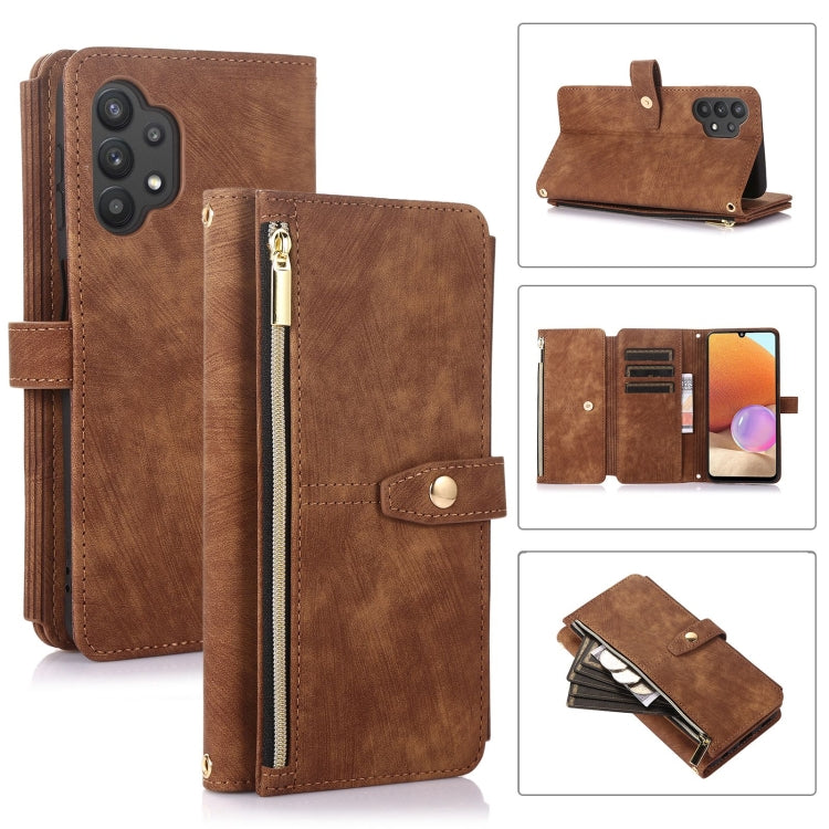 For Samsung Galaxy A32 5G Dream 9-Card Wallet Zipper Bag Leather Phone Case