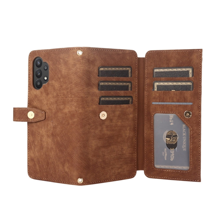 For Samsung Galaxy A32 5G Dream 9-Card Wallet Zipper Bag Leather Phone Case