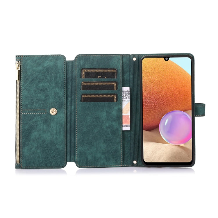 For Samsung Galaxy A32 4G Dream 9-Card Wallet Zipper Bag Leather Phone Case