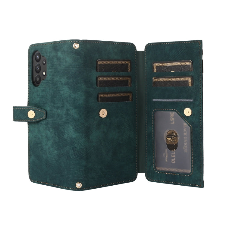For Samsung Galaxy A32 4G Dream 9-Card Wallet Zipper Bag Leather Phone Case