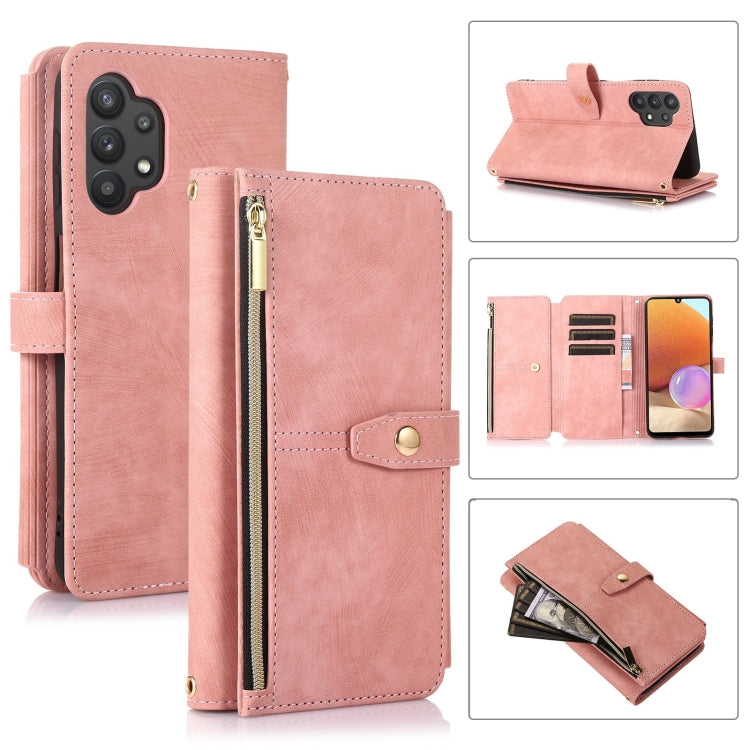 For Samsung Galaxy A32 4G Dream 9-Card Wallet Zipper Bag Leather Phone Case