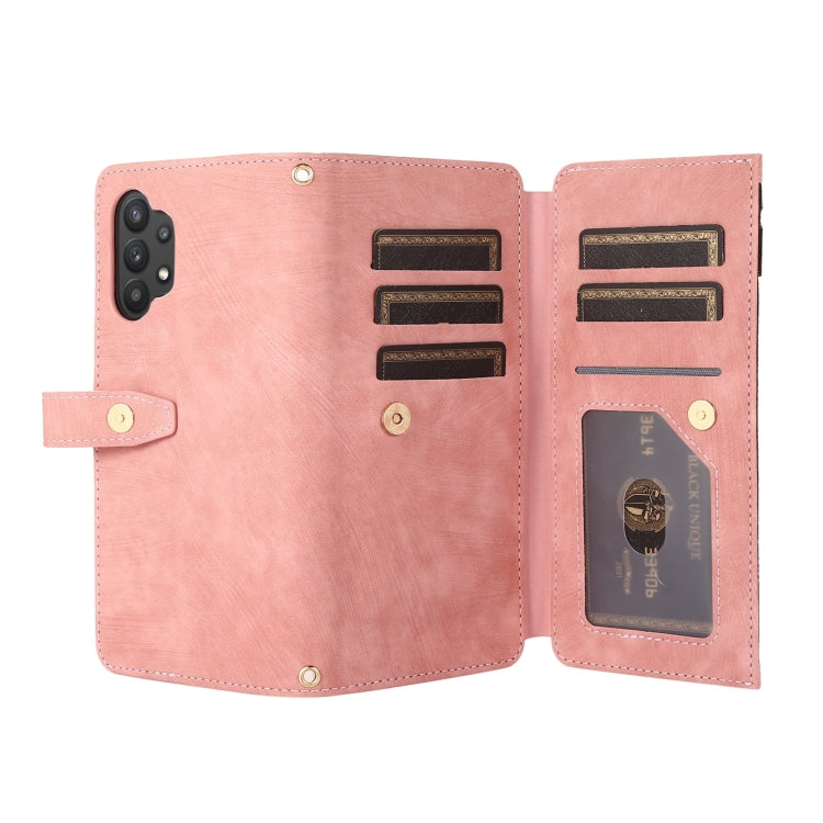 For Samsung Galaxy A32 4G Dream 9-Card Wallet Zipper Bag Leather Phone Case