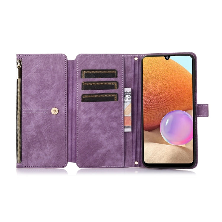 For Samsung Galaxy A32 4G Dream 9-Card Wallet Zipper Bag Leather Phone Case