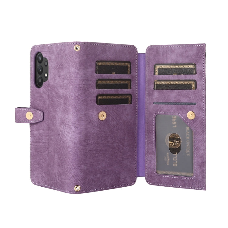 For Samsung Galaxy A32 4G Dream 9-Card Wallet Zipper Bag Leather Phone Case
