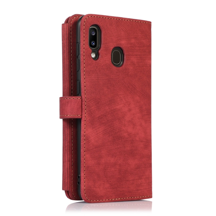 For Samsung Galaxy A20 / A30 Dream 9-Card Wallet Zipper Bag Leather Phone Case