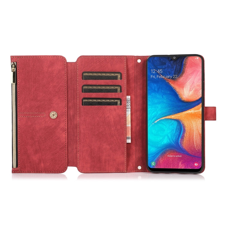 For Samsung Galaxy A20 / A30 Dream 9-Card Wallet Zipper Bag Leather Phone Case