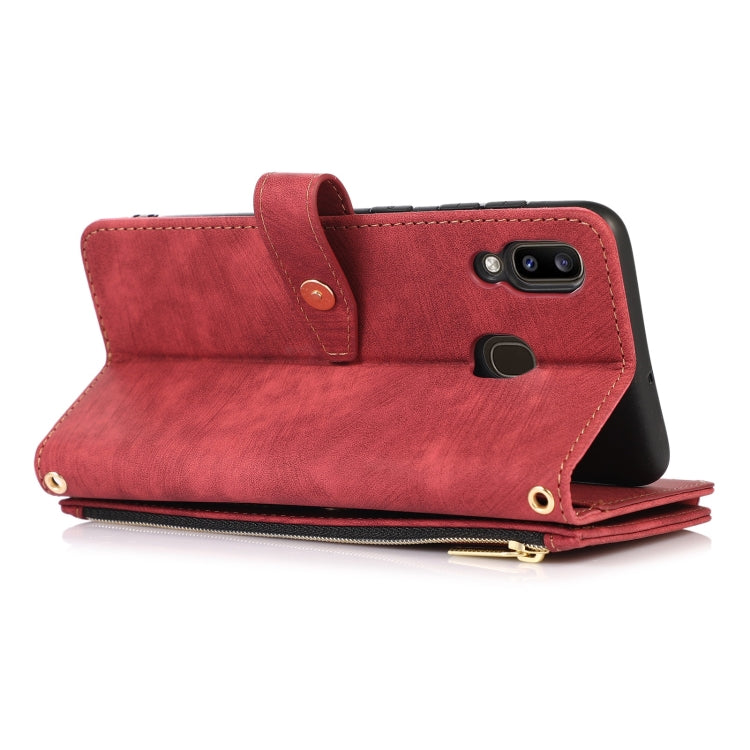 For Samsung Galaxy A20 / A30 Dream 9-Card Wallet Zipper Bag Leather Phone Case