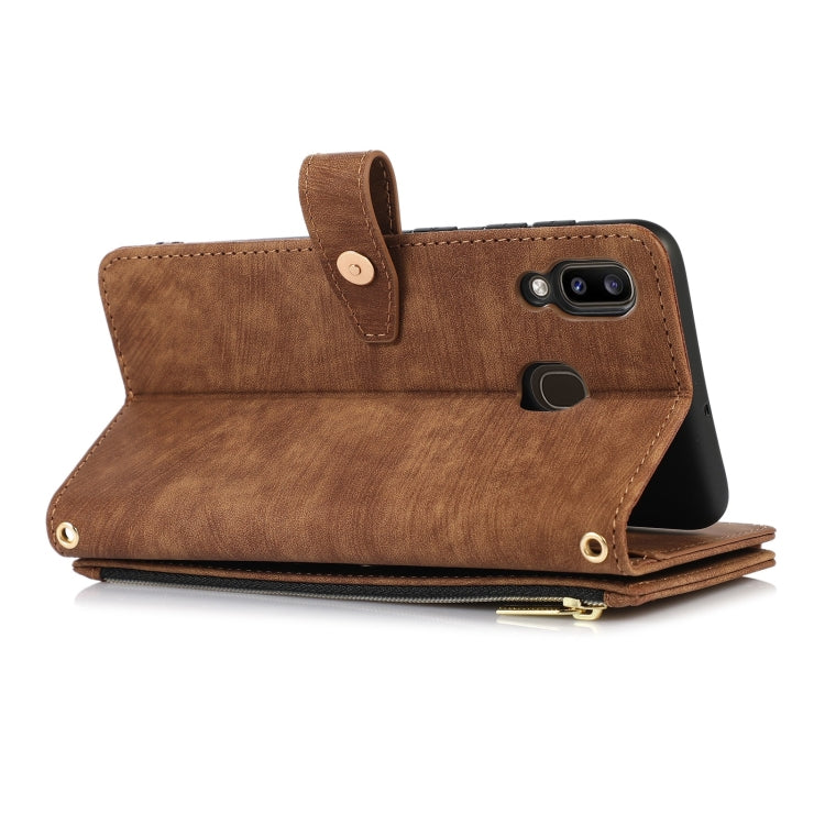 For Samsung Galaxy A20 / A30 Dream 9-Card Wallet Zipper Bag Leather Phone Case
