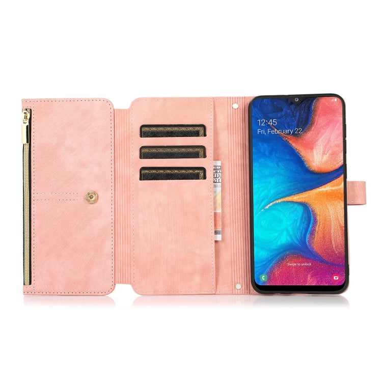 For Samsung Galaxy A20 / A30 Dream 9-Card Wallet Zipper Bag Leather Phone Case