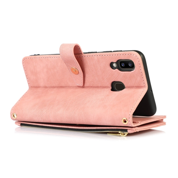 For Samsung Galaxy A20 / A30 Dream 9-Card Wallet Zipper Bag Leather Phone Case