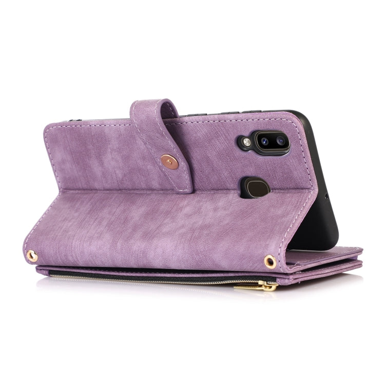 For Samsung Galaxy A20 / A30 Dream 9-Card Wallet Zipper Bag Leather Phone Case