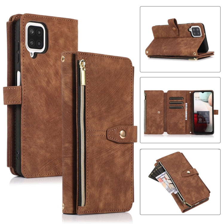 For Samsung Galaxy A12 4G / 5G Dream 9-Card Wallet Zipper Bag Leather Phone Case