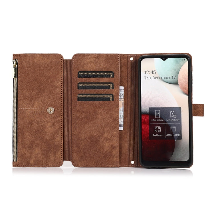 For Samsung Galaxy A12 4G / 5G Dream 9-Card Wallet Zipper Bag Leather Phone Case