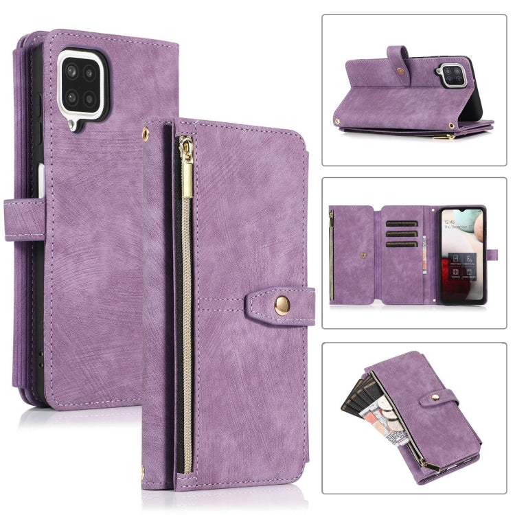 For Samsung Galaxy A12 4G / 5G Dream 9-Card Wallet Zipper Bag Leather Phone Case