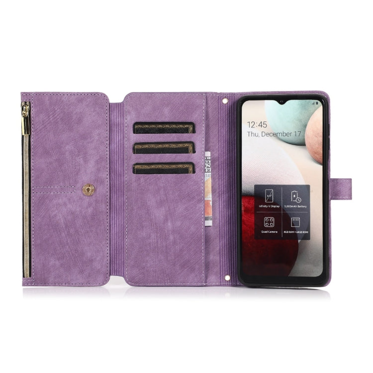 For Samsung Galaxy A12 4G / 5G Dream 9-Card Wallet Zipper Bag Leather Phone Case