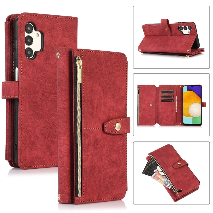 For Samsung Galaxy A13 4G / 5G / A04 / A04s Dream 9-Card Wallet Zipper Bag Leather Phone Case