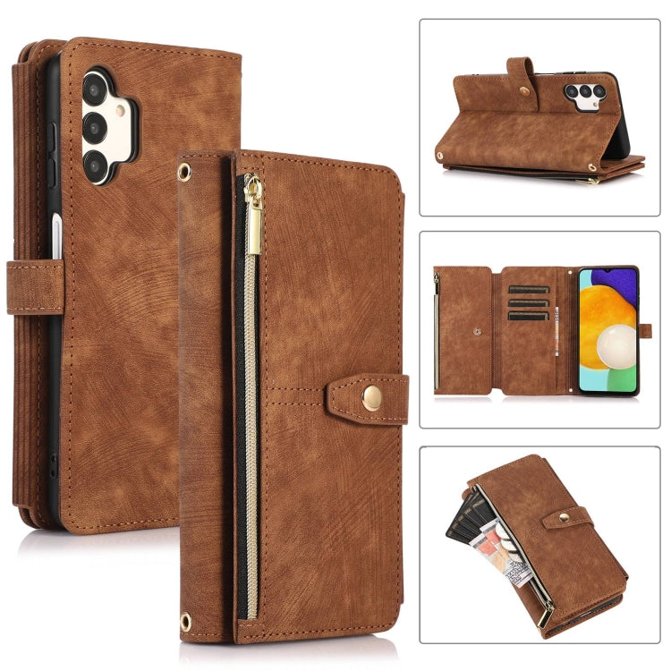 For Samsung Galaxy A13 4G / 5G / A04 / A04s Dream 9-Card Wallet Zipper Bag Leather Phone Case