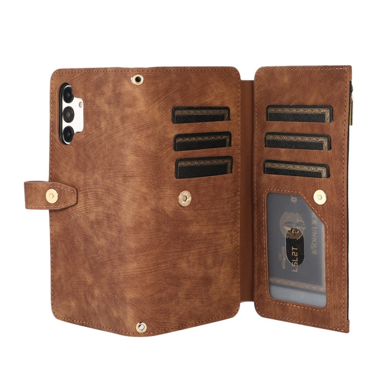 For Samsung Galaxy A13 4G / 5G / A04 / A04s Dream 9-Card Wallet Zipper Bag Leather Phone Case