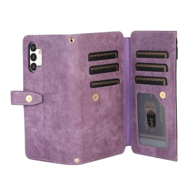 For Samsung Galaxy A13 4G / 5G / A04 / A04s Dream 9-Card Wallet Zipper Bag Leather Phone Case