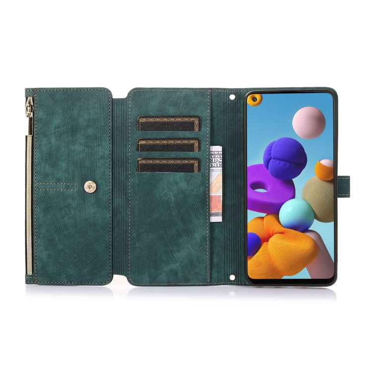 For Samsung Galaxy A21s Dream 9-Card Wallet Zipper Bag Leather Phone Case