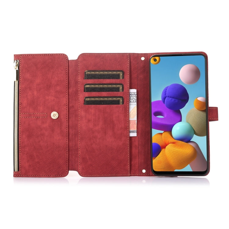 For Samsung Galaxy A21s Dream 9-Card Wallet Zipper Bag Leather Phone Case